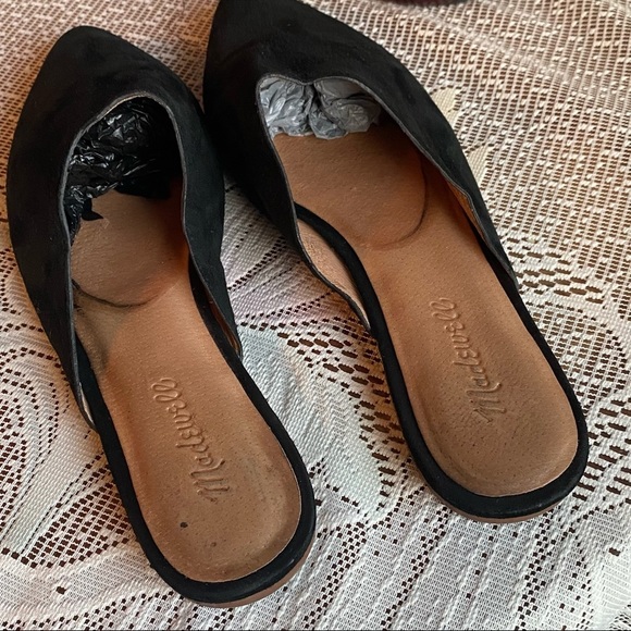 Madewell Remi Black Suede Leather Flats Mules Size 9 - Picture 6 of 12